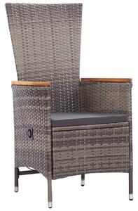VidaXL 2 db szürke polyrattan kültéri szék párnával