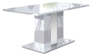 DENAR étkezőasztal, 160x76x90 cm, magasfényű fehér