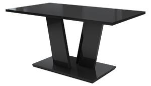 SONG étkezőasztal, 160x76x90 cm, magasfényű fekete