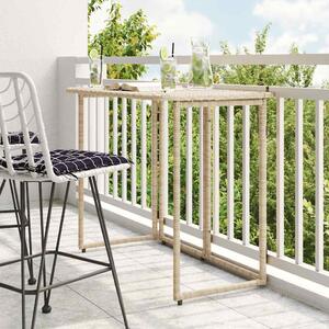 VidaXL bézs polyrattan összecsukható kerti asztal 90x51x75 cm