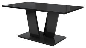 VOICE étkezőasztal, 160x76x90 cm, magasfényű fekete