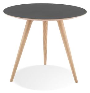 Arp tölgyfa tárolóasztal fekete asztallappal, ⌀ 55 cm - Gazzda