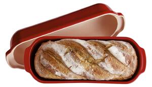 Emile Henry Szögletes kenyérsütő forma nagy, vörös/burgundy