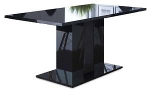 GROSS étkezőasztal, 160x76x90 cm, magasfényű fekete