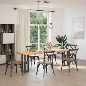 VidaXL 2 db natúr acél T-alakú konzolasztal lábak 25x28x(72-73) cm