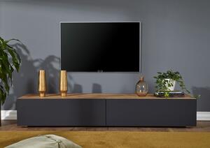 Massziv24 - FRANKFURT TV asztal 195x52 cm, tölgyfa, szürke