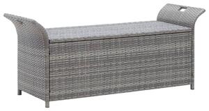 VidaXL szürke polyrattan tárolópad párnával 138 cm