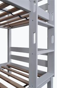 Wilsondo OLIVER tömör bükkfa emeletes ágy 90x200 - fehér Tároló fiók: Tároló fiók nélkül