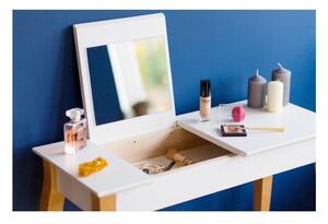Dressing Table fehér fésülködőasztal tükörrel, hosszúság 65 cm - Ragaba