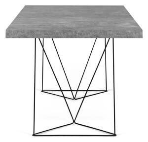 Multi betonmintás étkezőasztal fekete lábakkal, 160 x 90 cm - TemaHome