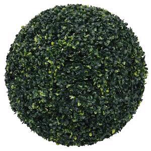 VidaXL 2 db zöld mesterséges boxwood gömbök LED fényekkel 52 cm
