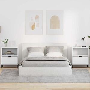 Éjjeliszekrények fiókkal 2 pcs Fehér 49 x 36 x 61 cm Faanyag
