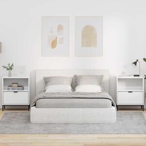 Éjjeliszekrények 2 pcs Magasfényű fehér 49 x 36 x 61 cm Faanyag