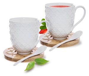 Orion Bambu porcelán csésze és csészealj készlet kiskanállal, 2 db-os