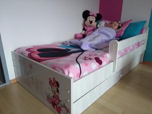 DO Disney Max Minnie Paris gyerekágy ágyneműtartóval Méret: 180x90