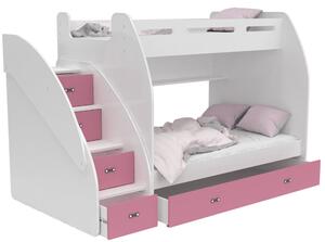 GL MAX 3 multifunkciós emeletes ágy Szín: Rózsaszín