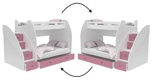 Wilsondo Multifunkciós emeletes ágy Max 3 - több színben Szín: Rózsaszín