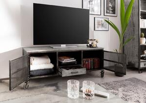 Massziv24 - STEEL TV asztal 150x40x60, lakkozott, mangó, natúr