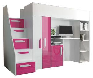 Wilsondo Multifunkciós emeletes ágy Party 14 - többféle szín Szín: Rózsaszín
