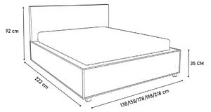 Kárpitozott ÁGY bükkY + matrac DE LUX, 200x200, madryt 1100