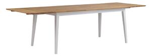 Mimi natúr tölgyfa étkezőasztal fehér lábakkal, 180 x 90 cm - Rowico