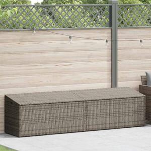VidaXL szürke polyrattan kerti tárolóláda 220x50x58 cm