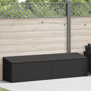 VidaXL fekete polyrattan kerti tárolóláda 220x50x58 cm