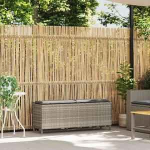 VidaXL világosszürke polyrattan kerti pad párnával 110x30x40,5 cm