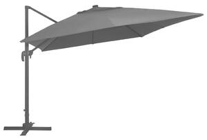 VidaXL antracit konzolos napernyő LED-del/alumínium rúddal 400x300 cm