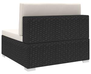 VidaXL 1 db fekete polyrattan moduláris középső kanapé párnákkal