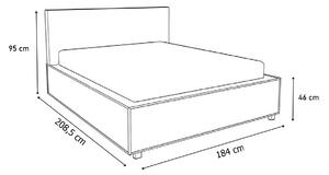 Francia ÁGY DOTA + ágyrács és éjjeli szekrények, 180x200,Kraft tölgy/szürke