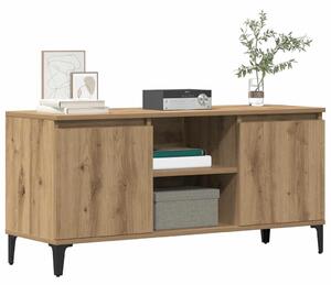 Kézműves tölgy színű szerelt fa TV-szekrény 102x35x50 cm