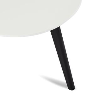 Life fekete-fehér dohányzóasztal tölgyfa lábakkal, ⌀ 48 cm - Furnhouse
