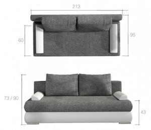 Szétnyitható kanapé LIMO, 213x90x95, soft 11/soft 17