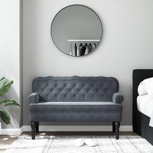 VidaXL sötétszürke bársony pad háttámlával 119,5 x 64,5 x 75 cm