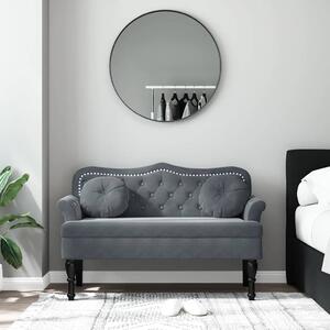VidaXL sötétszürke bársony pad párnákkal 120,5 x 65 x 75 cm