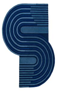 Sötétkék kézi szövésű gyapjú szőnyeg 120x180 cm Conway Retro – Flair Rugs