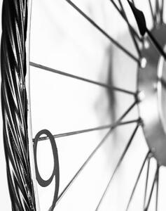 Bicikli kerék alakú fém falióra, 60 cm, fekete - ROUE DE LA FORTUNE