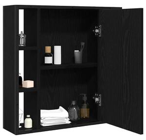 VidaXL fekete tölgy szerelt fa fürdőszobai tükör 60 x 16 x 60 cm