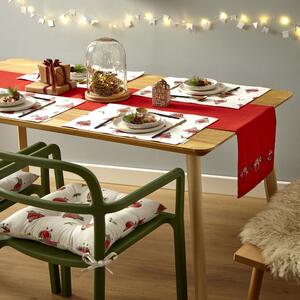 Karácsonyi mintás pamut asztali futó 33x220 cm Christmas Robins – Catherine Lansfield