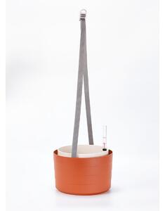 Plastia Beberis Felakasztható önöntöző virágtartó, terrakotta + elefántcsont, ø 30cm