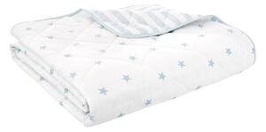 Fehér-kék pamut steppelt gyerek ágytakaró 135x190 cm Mini Star & Stripes – Bianca