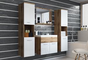 MONTREAL XL fürdőszoba összeállítás mosdóval, wotan/magasfényű fehér