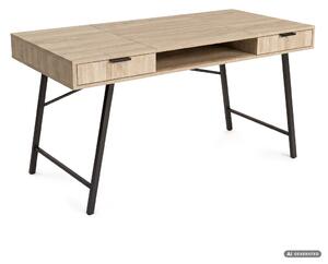 AKORD Furniture Factory Arden Ipari Számítógépasztal Sonoma Tölgy Fekete Lábakkal 2 Fiókkal