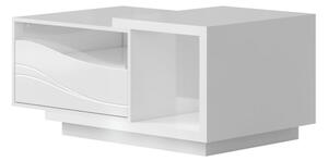 Dohányzóasztal, fiókkal, 67x110 cm, fehér - SALENTO