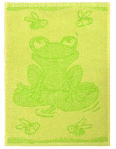 Frog green gyermek törölköző, 30 x 50 cm