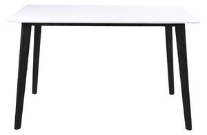Vojens kaucsukfa étkezőasztal fehér asztallappal és fekete lábakkal, 120 x 70 cm - Bonami Essentials