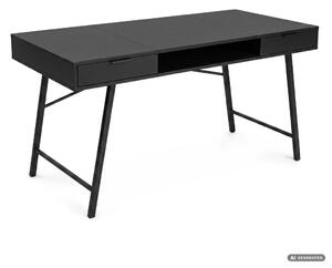 AKORD Furniture Factory Arden Ipari Számítógépasztal Fekete 120 cm 2 Fiókkal és 1 Polccal