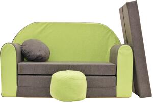 Forest gyermekkanapé - zöld-szürke A 1+ Sofa gray-green