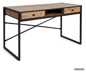 AKORD Furniture Factory ELONIS Ipari Számítógépasztal Tölgy Craft Fekete Lábakkal 2 Fiókkal